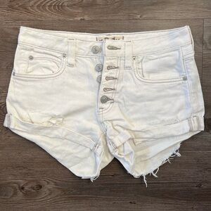 Free People White Denim Shorts